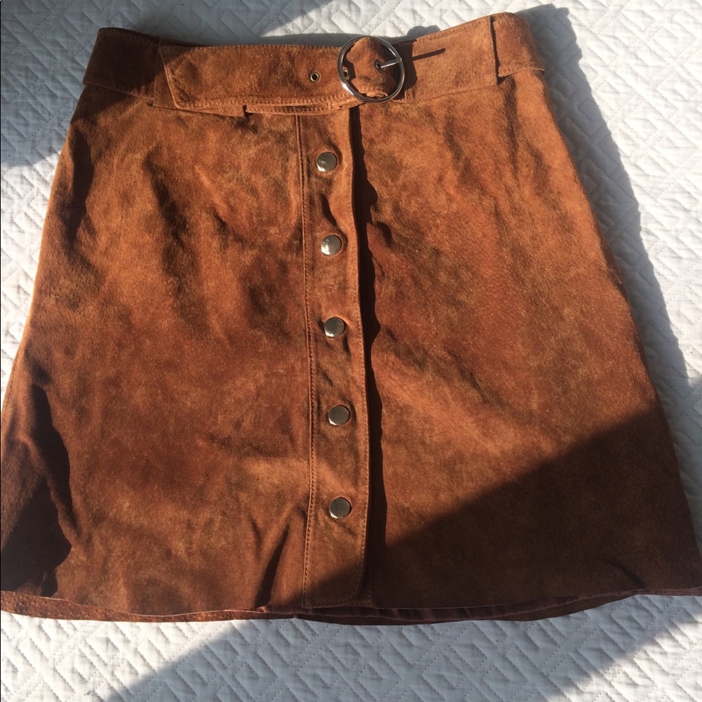 Suede mini skirt